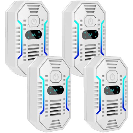Ultrason Anti Moustique, 4 Pack Ultrason Souris et Rats & Insectes Répulsif Électronique, Répulsif Ultrason pour Anti Souris, Rats Fourmis Araignées Moustiques
