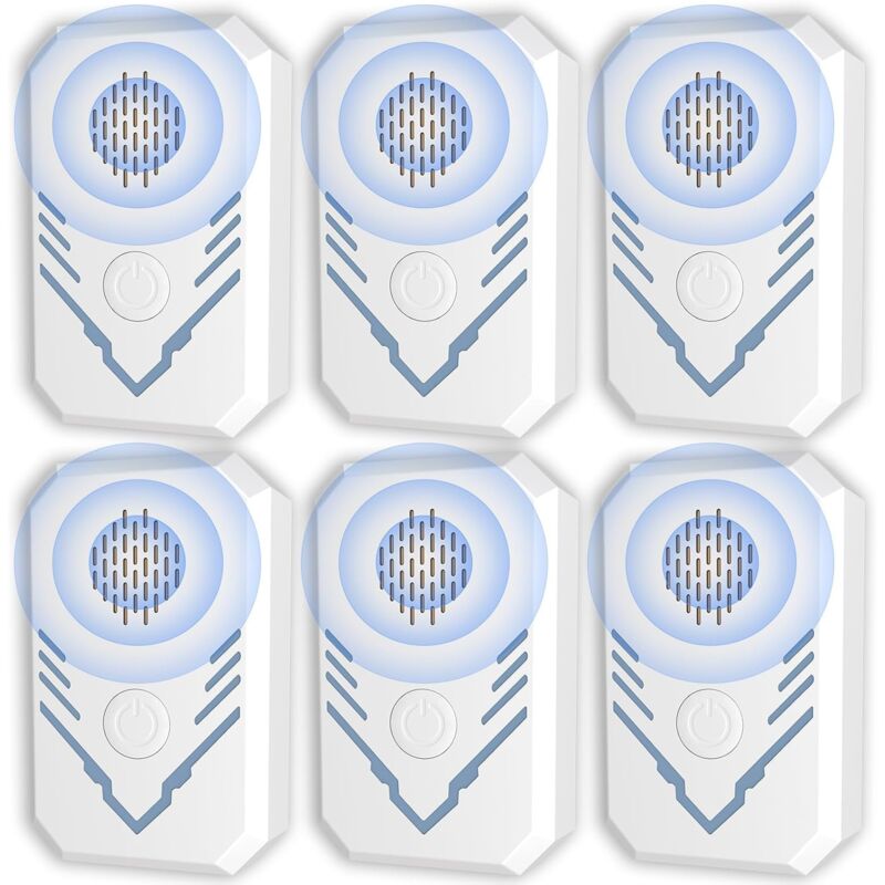 Ultrason pour répulsif contre les moustiques 6 Pièces, Anti Souris, Silencieux à L'intérieur, Répulsif pour Souris et Rats, Antiparasitaire Répulsif