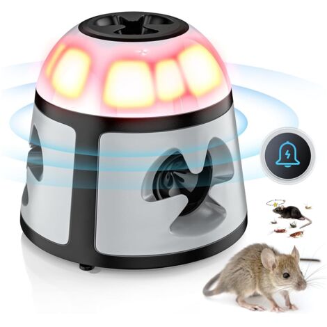 Ultrason Souris et Rats 360°,Repulsif Souris et Rats Ultrason Puissant Plug-in,Répulsif écureuil Ultrason avec LED lumières,Anti Rongeur pour Protection Intérieure et Lutte antiparasitaire Jardin