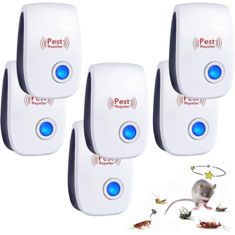 Ultrason Souris et Rats, 6 Pack Répulsif Ultrason Anti-Rongeurs Insectes, Intérieur Ultrason Anti Moustique pour Anti Souris, Rongeur, Araignée, Cafard, Moustique