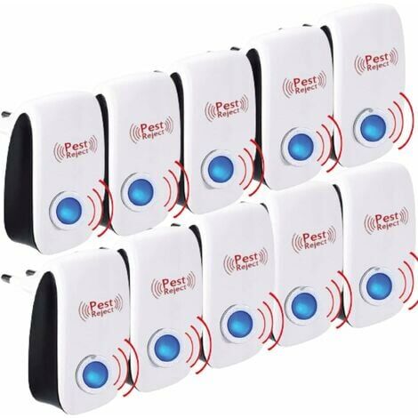 Ultrason Souris et Rats Lot De 10 - Repulsif Ultrason Moustique - Répulsif Ultrason - Anti Moustique Ultrason - Ultrason Souris -Repulsif Fourmis - Répulsif Souris - Répulsif Araignée - Utr