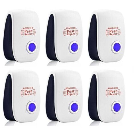 Ultrason Souris et Rats Lot De 6 - Repulsif Ultrason Moustique - Répulsif Ultrason - Anti Moustique Ultrason - Ultrason Souris -Repulsif Fourmis - Répulsif Souris - Répulsif Araignée - Utrason Rat