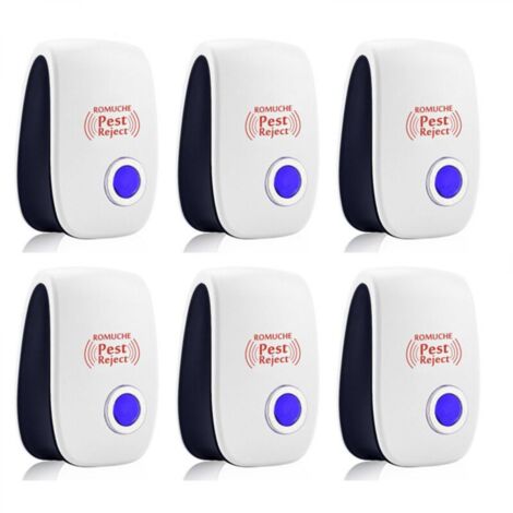 Ultrason Souris et Rats Lot De 6 - Repulsif Ultrason Moustique - Répulsif Ultrason - Anti Moustique Ultrason - Ultrason Souris -Repulsif Fourmis - Répulsif Souris - Répulsif Araignée - Utrason Rat