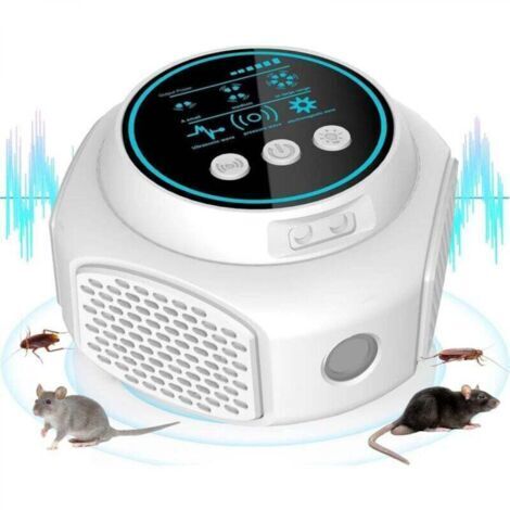 Ultrason Souris et Rats Puissant, 360° Répulsif rongeurs à Ultrasons 3 Modes Anti Souris Répulsif Souris, 300 M² Large Portée Ultrasons Anti Rongeurs pour Souris Rat Araignée Moth Fourmi