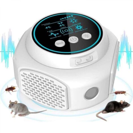 Ultrason Souris et Rats Puissant, 360° Répulsif rongeurs à Ultrasons 3 Modes Anti Souris Répulsif Souris, 300 M² Large Portée Ultrasons Anti Rongeurs pour Souris Rat Araignée Moth Fourmi
