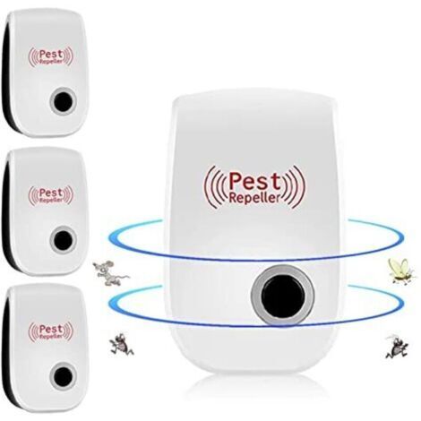 Ultrason Souris et Rats,Appareil Ultrason Souris,Répulsif à Ultrasons pour Souris Répulsif Intérieur Dispositif Anti Souris Insectes, Moustiques, Cafards, Rats, Araignées 4 Pack