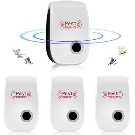 Ultrason Souris et Rats,Répulsif à Ultrasons pour Souris Répulsif Intérieur Dispositif Anti Souris Insectes, Moustiques,4 Pcs