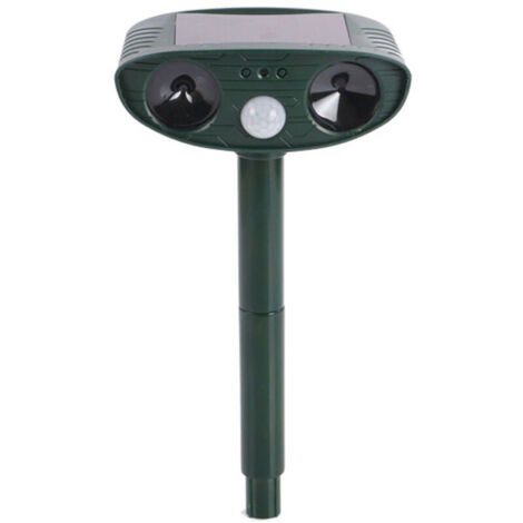 Ultrasonic bird repellent, solar-powered outdoor animal repellent with motion detector and LED light alarm for moles, cats, skunks, rats, squirrels, deer, raccoons