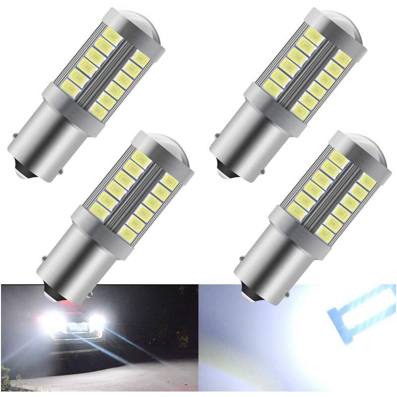 4 Pack 1156 Car LED Bulbs, Yellow Light Super Bright 6500K 12V LED Turn Signal Bulbs Brake Light Bulbs