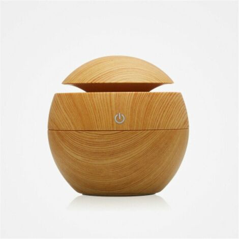 Ultrasonic Humidifier Essential Oil Diffuser 130ml co.ukesh Mist Air Purifier Mini Portable Quiet Aroma Humidifier Night Light with 6 Colors (95  95  100, Light Wood Grain U8)