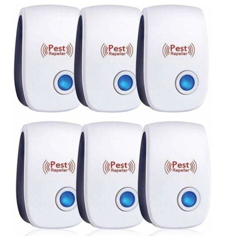 Ultrasonic Insect Repellent, 6-Pack, Safe and Non-Toxic for Rats, Flies, Mosquitoes, Pests, Spiders and Cockroaches.