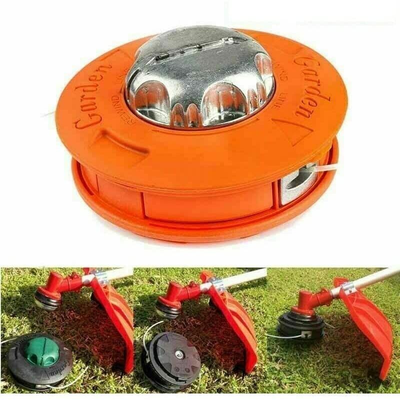 Boed - Orange lawn mower head free of disassembly aluminum head grass head universal wear-resistant nylon rope wire sawtooth