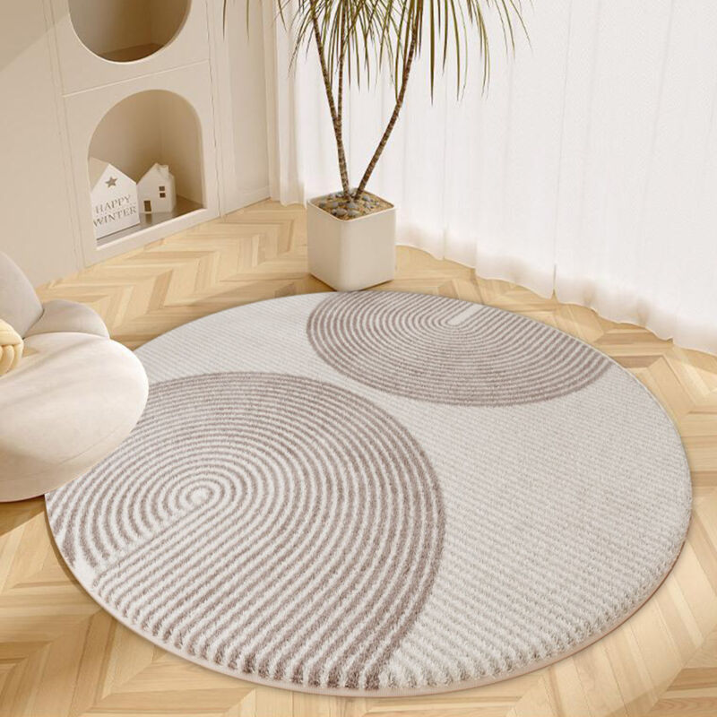 Ultrixe - Tapis Moderne Moelleux à Poils Courts Tapis Chambre Rond 100 cm, Dessous antidérapant, Lavable, Super Doux, Aspect Fourrure, Décoratif