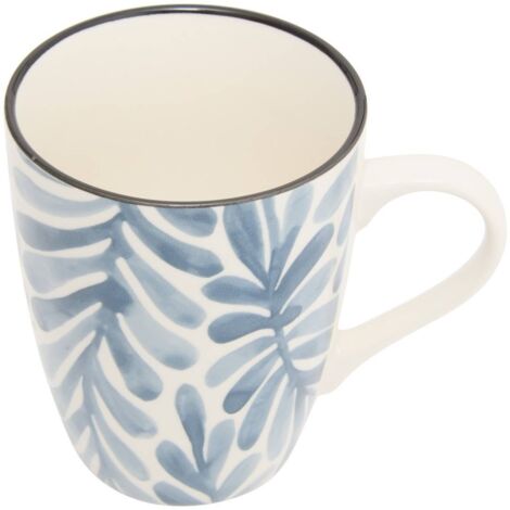 Umami-Becher mit Blattmotiv blau 31cl - Atmosphera créateur d'intérieur