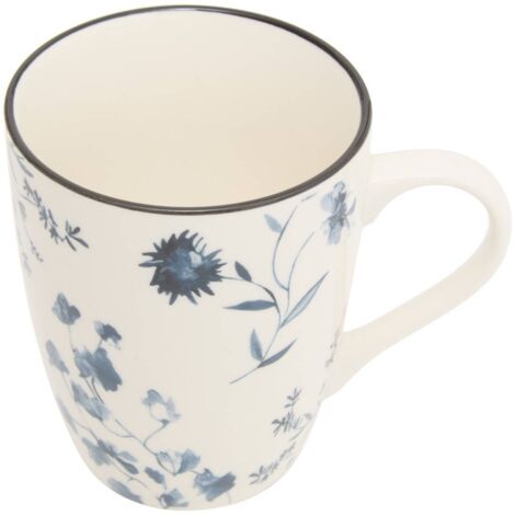 Umami-Becher mit Blumenmuster blau 31cl - Atmosphera créateur d'intérieur