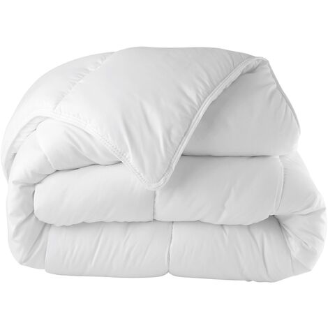 Umberto Ravelli – Couette blanche 1 place 140 x 200 cm – Enveloppe polyester – Fabrication française – Lavage à sec