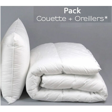 Umberto Ravelli – Couette blanche 1 place 140 x 200 cm – Enveloppe polyester – Lavage à sec recommandé – Avec oreiller 60 x 60 cm