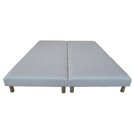 Umberto Ravelli – Ensemble de 2 sommiers tapissiers 90 x 200 cm – Hauteur 15 cm – 11 lattes en pin massif – Coutil traité SANITIZED® anti-bactérien