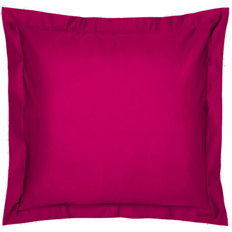 Umberto Ravelli – Lot de 2 taies d'oreillers 65 x 65 cm en coton 57 fils – Volant plat 5 cm – Couleur fuchsia moderne