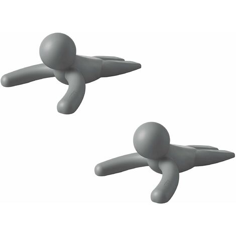 Umbra Buddy Fermaporta, set di 2 pezzi, Gomma, Antracite