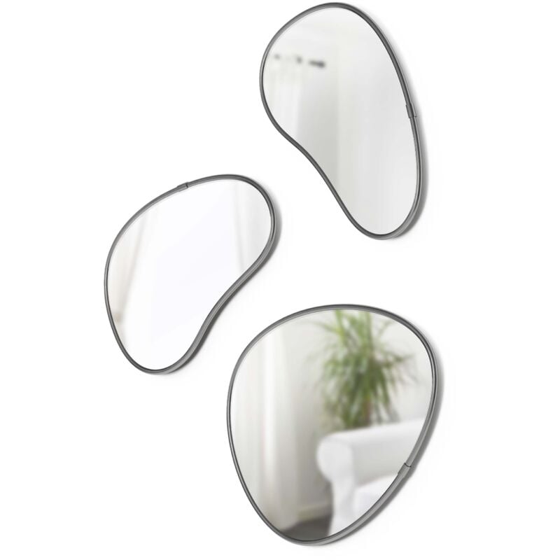 Set de 3 miroirs finition métallique Hubba