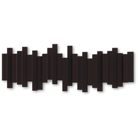 Umbra Sticks Attaccapanni Da Parete Con 5 Ganci Ribaltabili, Espresso Marrone, ‎‎49.5 x 3 x 18 cm, 907.18 grammi