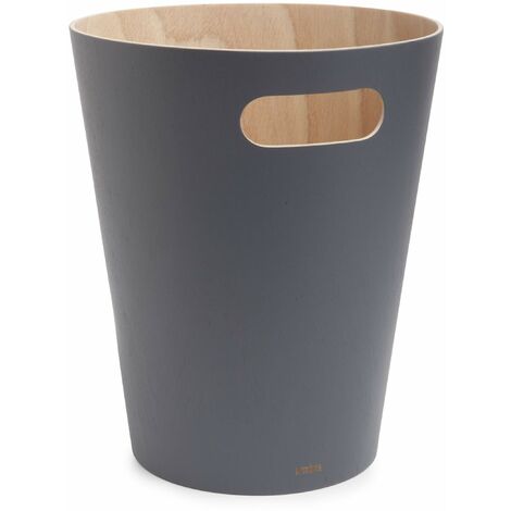Umbra Woodrow Cestino della spazzatura, capacità 7,5 L, Faggio Europeo, Naturale/antracite