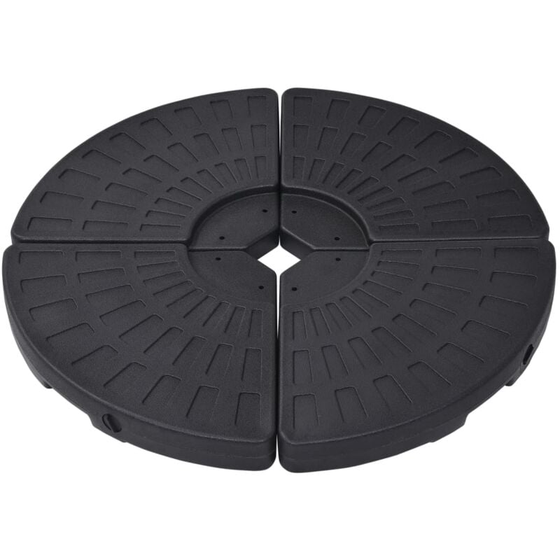 Umbrella Base Fan-shaped 4 pcs Black Vidaxl