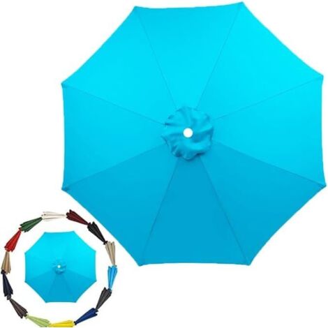 Umbrella Cloth Patio Replacement Canopy, 6 Ribs 8 Cover for Garden, .5ft 8ft 9ft 10ft Top Cover(Red,200cm/6. 6Ribs)(Sky Blue,200cm/6.5ft 8Ribs)