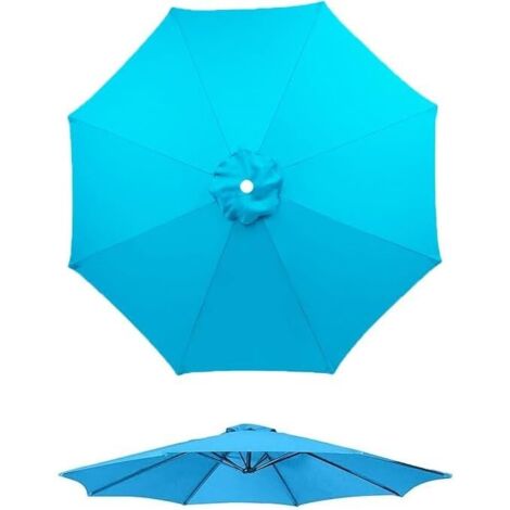 Umbrella Cloth Replacement Cover for Patio, 6 Ribs 8 Canopy, .5ft 9ft 10ft Market Cover(Khaki,200cm/6. 8Ribs)(Sky Blue,200cm/6.5ft 8Ribs)