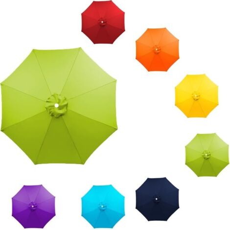 Umbrella Cloth Replacement Covers for Parasol, 6 Ribs 8Ribs Market Patio Canopy Cover, 7ft 9ft 10ft Outdoor Table Canopy(Red,8ft 6Ribs)(Green,10ft 8Ribs)