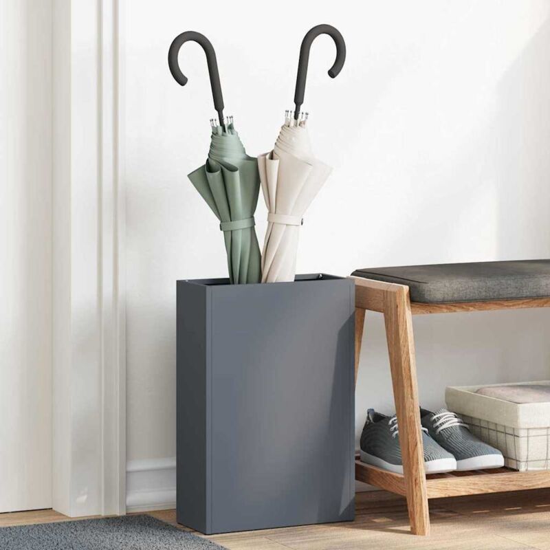 Umbrella Stand With Storage Anthracite 28 X 12 X 41 Cm Steel Vidaxl