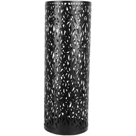 Umbrella Stand Rack for Entryway Metal Hollowed Freestanding Round Umbrella Holder Organizer Bin for Home Hotel Office Decor Black M
