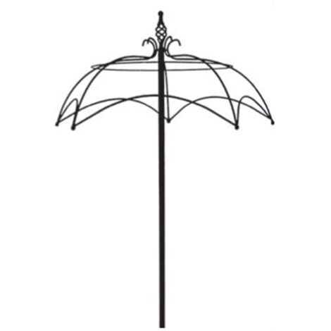 Umbrella Trainer Plant Border Support - Single Stem Tuteur - Steel - L83.8 x W83.8 x H198.1 cm - Black