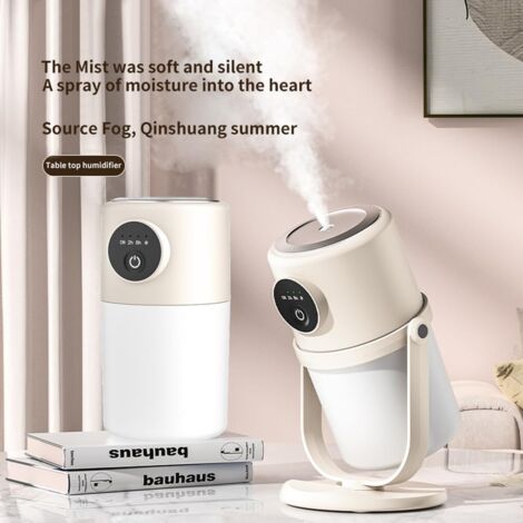 Umidificatore a nebbia fredda con ugello rotante a 360°, umidificatore per interni silenzioso e purificatore d'aria con luce notturna