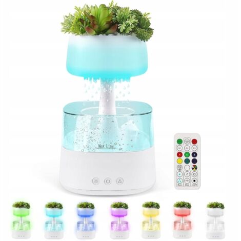 Umidificatore ConBlom Rain con funzione LED, 450 ml, bianco, telecomando, timer