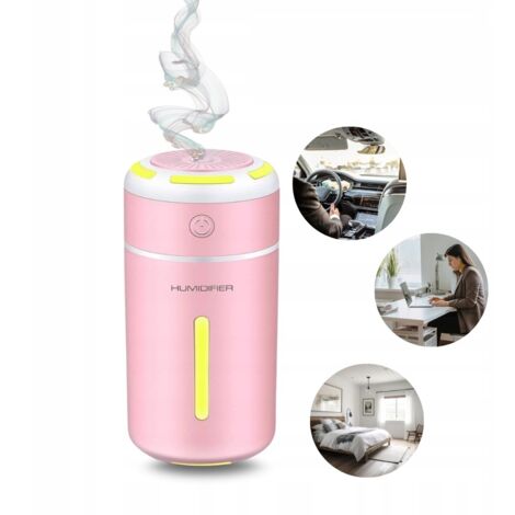 Umidificatore d'aria ricaricabile tramite USB, diffusore di oli essenziali, rosa