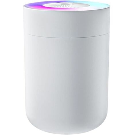 Umidificatore d'aria USB colorato da 230 ml con luce notturna e timer per ufficio, camera da letto e auto (bianco)
