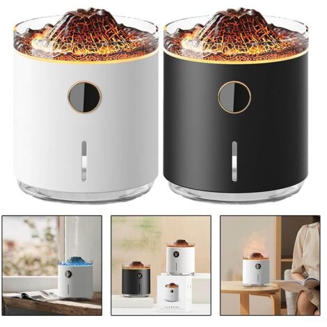 Umidificatore d'aria vulcanico da 330 ml, diffusore di oli essenziali per casa e camera da letto (nero)