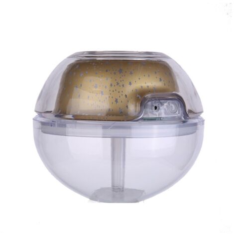 Umidificatore LED per interni da 500 ml, umidificatore silenzioso per bambini, sveglia con proiezione di stelle sul soffitto per bambini - Argento