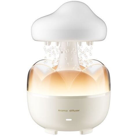 Umidificatore portatile Raindrop, capacità 230 ml, diffusore di oli essenziali Cloud con luce notturna e spegnimento automatico senza acqua, per ufficio