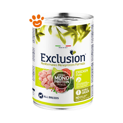 Umido Cane Mediterraneo Noble Grain 400 gr Pollo Exclusion