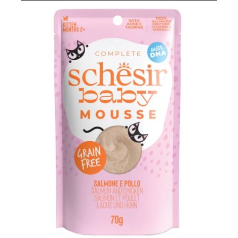 Umido Gatto - Schesir Busta 70gr Kitten Mousse di Salmone e pollo