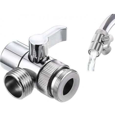 Umschaltventil für Wasserhahn - 1/2"-Anschluss - Umschaltventil für Dusche - Dreiwege-Umschaltventil - Duschadapter