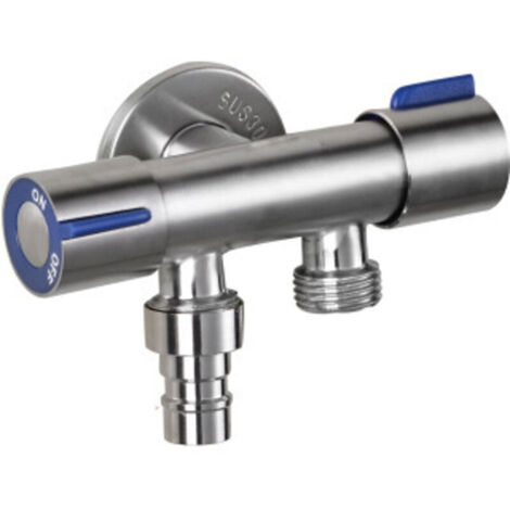 Umstellventil, Universal-Eckventil, 1/2"-Regulierarmatur mit Griff für Dusche, Toilette, Waschmaschine, WC, Garten