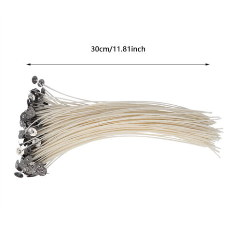 Umweltfreundliche DIY-Kerzendochte (30 cm) – 100 Stück, Naturparaffin – rauchfrei, vielseitig einsetzbar für Wachs, Sojawachs und Bienenwachs