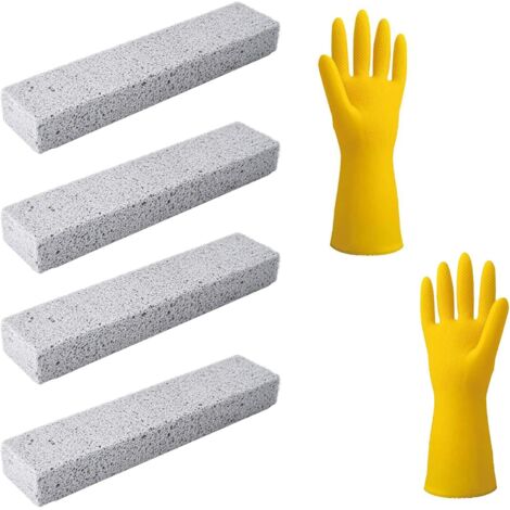 Umweltfreundliches Bimsstein-Reinigungsset (4-teilig) für die Toilettenreinigung, inklusive Schleifstein, wiederverwendbarem Reinigungsblock, Handschuhen und Grillzubehör.