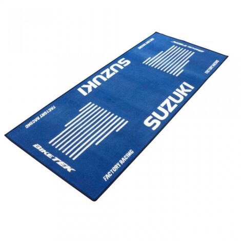Umweltmatte biketek garage mat blau weiß für motorrad suzuki