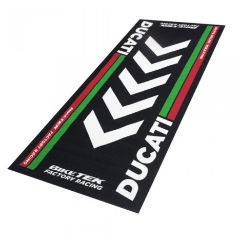 Umweltmatte biketek garage matt schwarz weiß für motorrad ducati
