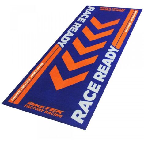 Umweltmatte Biketek Garage Matte Race Ready blau orange